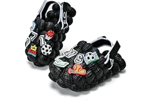 QIGEGE Kids Bubble Slides with Easter Charms Boys Girls Golf Ball Shoes, Funny Massage Bubble Slippers Kids Non-Slip House Slippers Beach Sandal, Easter Gift