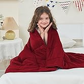 yescool Weighted Blanket (7 lbs, 41" x 60", Red) Cooling Heavy Blanket for Sleeping Perfect for 60-90 lbs, Breathable Blanket with Premium Glass Bead, Machine Washable