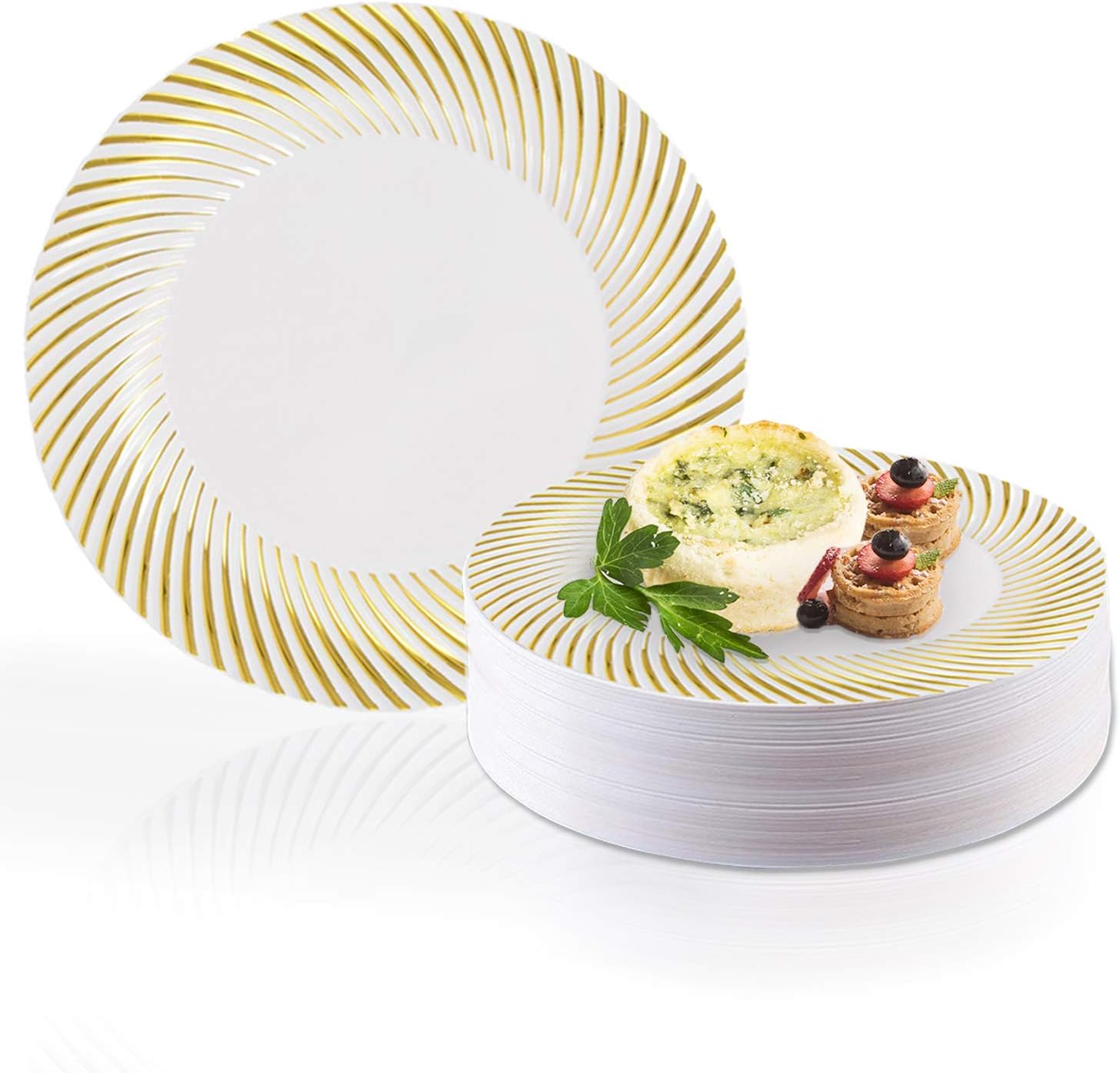 Elegant Disposable Plastic Dessert Plates 20 Pcs Cake