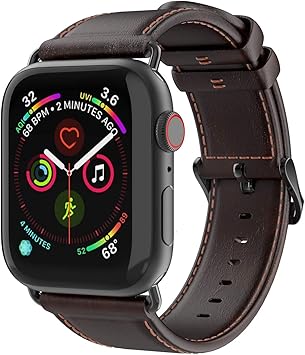 Aottom Correa de piel para Apple Watch 44mm Series 4 Cuero ...