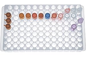 MUHWA Vial Rack Tube Rack Double Panel 96 Positions for Microcentrifuge Tubes 0.2-1.5ml (White)