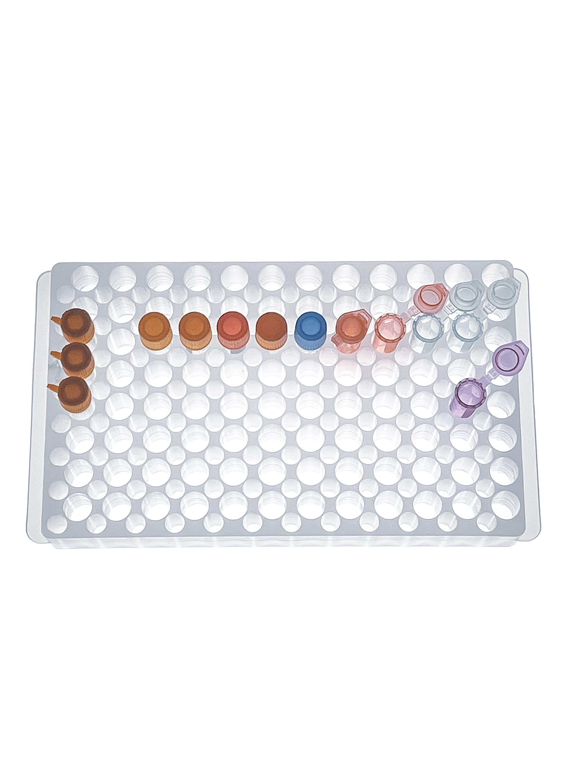 Vial Rack Tube Rack Double Panel 96 Positions For Microcentrifuge Tubes 0.2-1.5ml