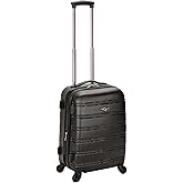 Rockland Melbourne Hardside Expandable Spinner Wheel Luggage, Black, Carry-On 20-Inch