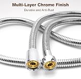 YEAUPE 2M Universal Shower Hose Chrome G1/2 Brass Core Anti-Kink view 2