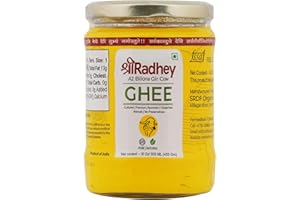 SHREERADHEY SHREE RADHEY A2 Bilona Gir Cow Ghee | 500 ML | Traditional Bilona Method | Cultured | Premium | Immunity Booster | Pure | Natural | Healthy | Lactose and gluten free | Keto Friendly | Glass Bottle