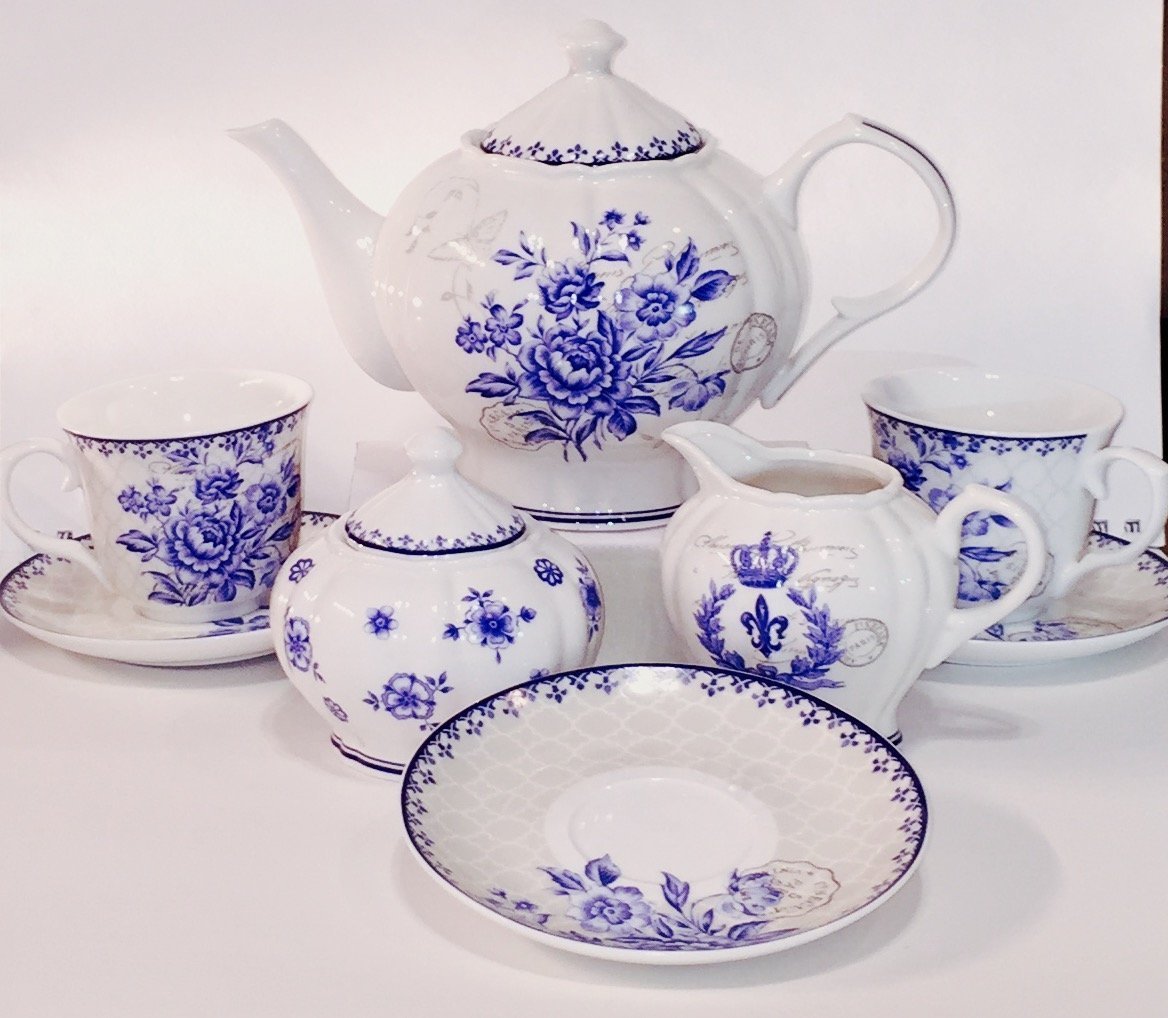 11piece China Tea Set (Blue Dream), China Tea Service, Tea Set For