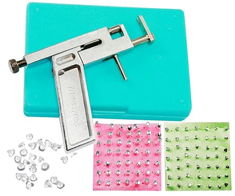 Ohrlochpistole Ohr/Body Pierce + 3 Sorten 294 Stücke Edelstahl Ohrstecker