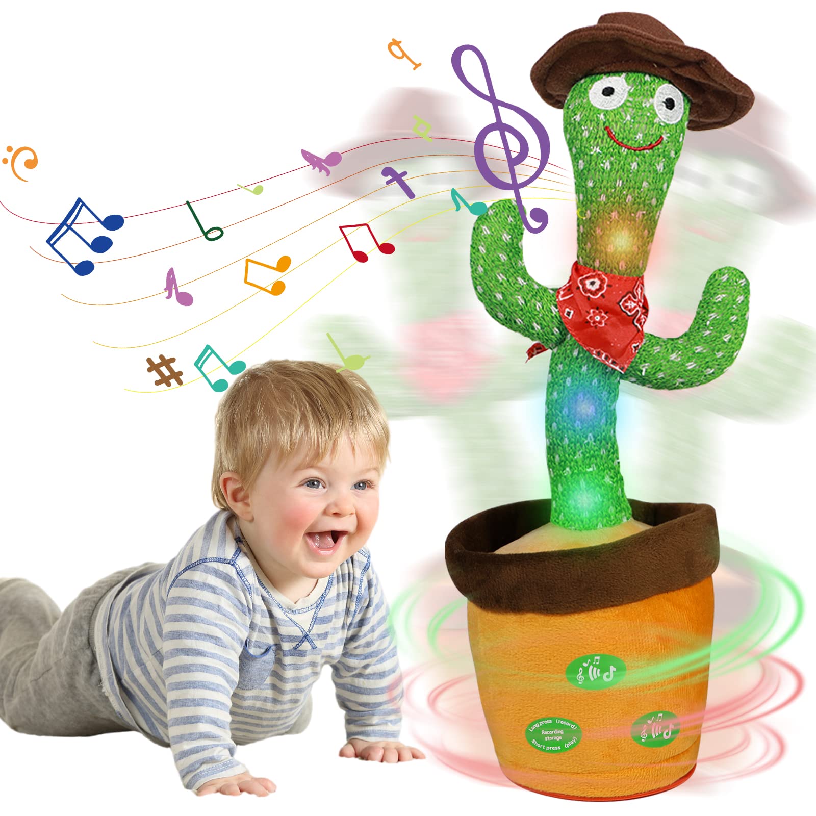 HICAS Dancing Talking Cactus Toy Repeat What You Say Singing Cactus Voice Recorder Baby Toys Volume Control with 120 Songs Funny Children Education Toys, Gifts and Home Decoration — image 1