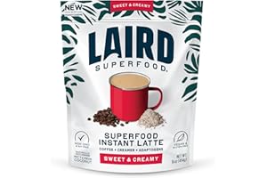 Laird Superfood Instant Latte Sweet & Creamy, Non-Dairy, Superfood Creamer, Gluten Free, Non-GMO, Vegan, 16 oz. Bag, Pack of 1