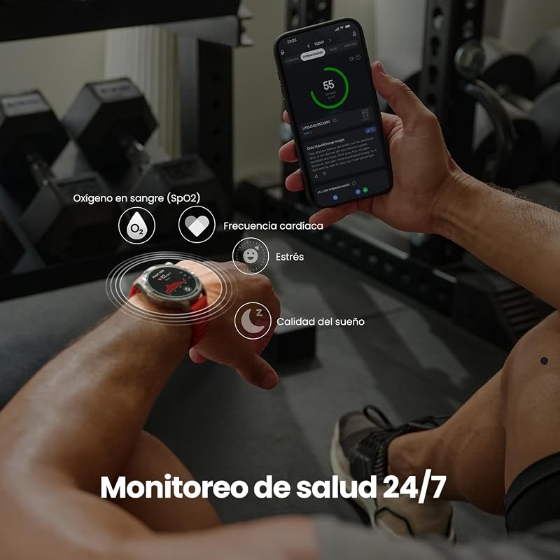 Balance 2 Men's Smart Watch 47mm, 1.5" AMOLED Screen Sapphire Crystal, smartwatch com NFC, GPS, bateria de 21 dias, 170+ Sports Modes, Hyrox, Golf, para Android e iPhone