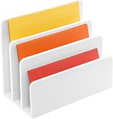 Osco White High Gloss 3-Slot Letter Holder Desk Organiser view 4