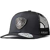 ARIAT Men's Metal Shield Cap, Snapback, Structured, Mesh Back, One Size