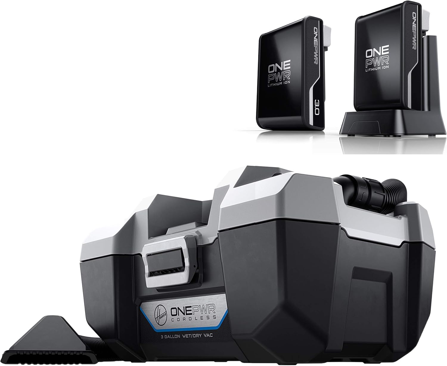 Hoover ONEPWR 3 Gallon Wet Dry Cordless Vacuum Cleaner with Additional 3Ah Battery, BH57105, BH15030