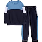 Toddler Boy Clothes Long Sleeve Color Block Sweatshirts Tops Pants Sets Kids Boys Fall Winter 2 Pieces Outfits 2-12 Years