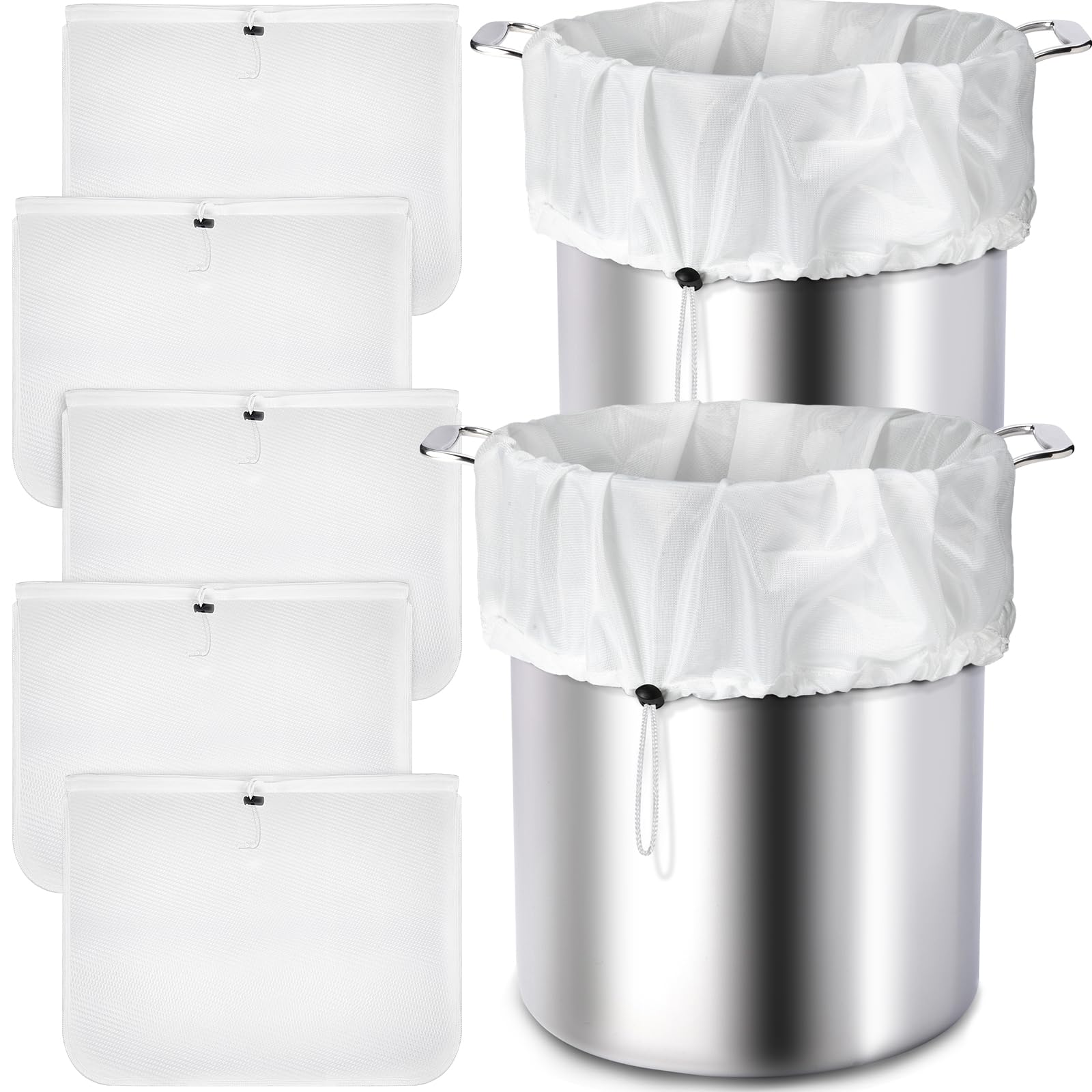 Photo 1 of Chumia 5 Pack Brew Bags Reusable Extra Large 26 x 22'' Fine Mesh Strainer Cold Brew Filters Drawstring Cheese Cloth Straining Bags Wine Making Supplies for Fruit Cider Beer