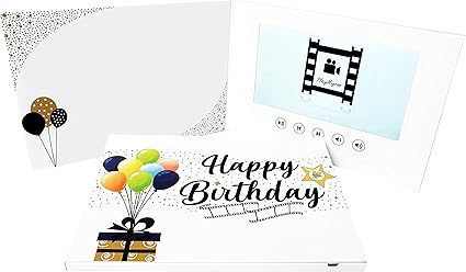 Playmegram Carte De Voeux Avec Video Ecran De 7 Pouces Pour Felicitations Carte D Anniversaire Birthday Card Idee Cadea Amazon Fr High Tech