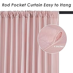Dusty Rose Polyester Backdrop Curtains 2 Panels 5ft