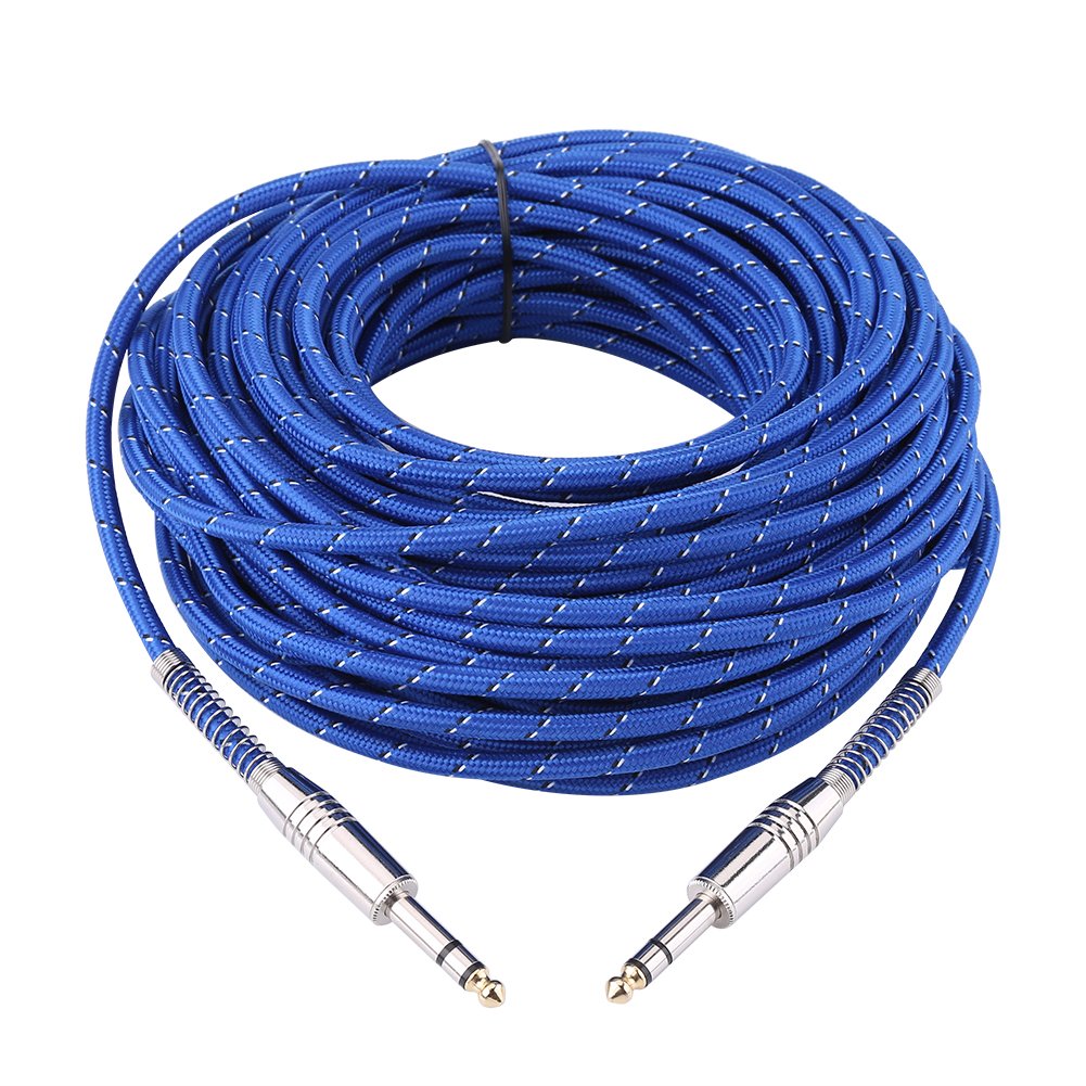 Hakeeta 6.35mm Stereo Male to 6.35mm Male Jack Plug Balanced Stereo Audio Cable, Balanced Interconnect Line for for Mixer, Electric Guitar, Amplifier, Microphone Recorder.(20m)