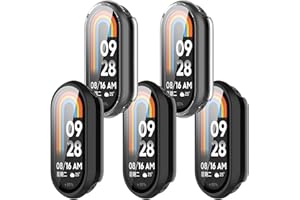FOUNDEAST Compatible with Xiaomi Mi Smart Band 10 Screen Protector, Full Coverage Protective Cases Cover for Xiaomi Mi Smart Band 10 10NFC Accessories (5Pack-D)