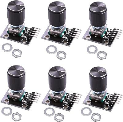 RUNCCI-YUN KY-040 Rotary Encoder Module Kit 6 pack with Knob Cap for Arduino 5V