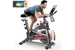 HARISON Pro Magnetic Exercise Bike 380lbs Capacity with Bluetooth, Stationary Bikes for Home with Tablet Holder & Comfortable Seat Cushion,