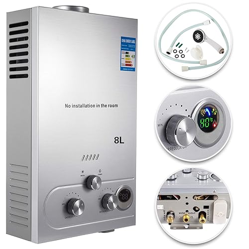 VEVOR 8L Propane Hot Water Heater 16KW 16KW Gas LPG Propane Tankless