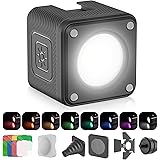ULANZI LED Video Light Waterproof IP68 Camera Lighting Kit Mini Cube with 8 Color Gel Filters, Dimmable Portable Fill Photogr
