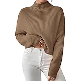 Libsorge Womens Cute Lightweight Turtleneck Ultra Cropped Sweaters Spring 2025 Ribbed Knit Crop Thin Pullover Sweater