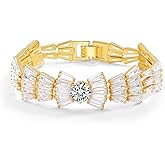 Elfgrass 14K Gold Plated Women’s Tennis Bracelet – Sleek CZ Line Bracelet, Fits 6.0"–7.2" Wrist – Sparkly Everyday Jewelry Gift, Contemporary Tennis Bracelets for Women