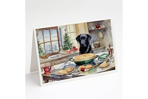 Caroline's Treasures DAC3839GCA7P Labrador Retriever Christmas Cookies Greeting Cards Pack of 8 Blank Cards with Envelopes Whimsical A7 Size 5x7 Blank Note Cards