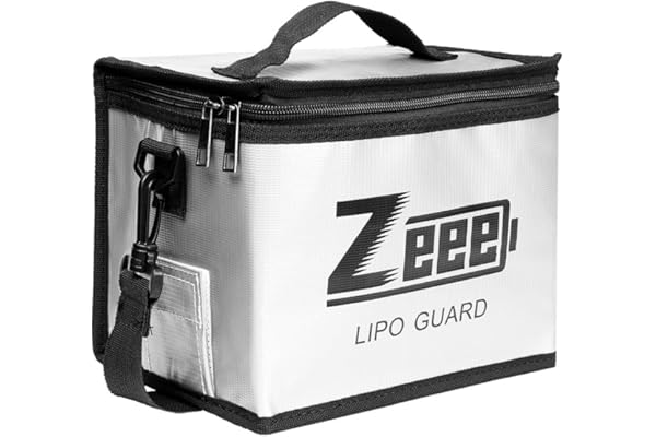 Zeee Fireproof Explosionproof Large Capacity Battery Storage Guard Pouch for Lipo Charge & Storage (8.46 x 6.5 x 5.71 in)