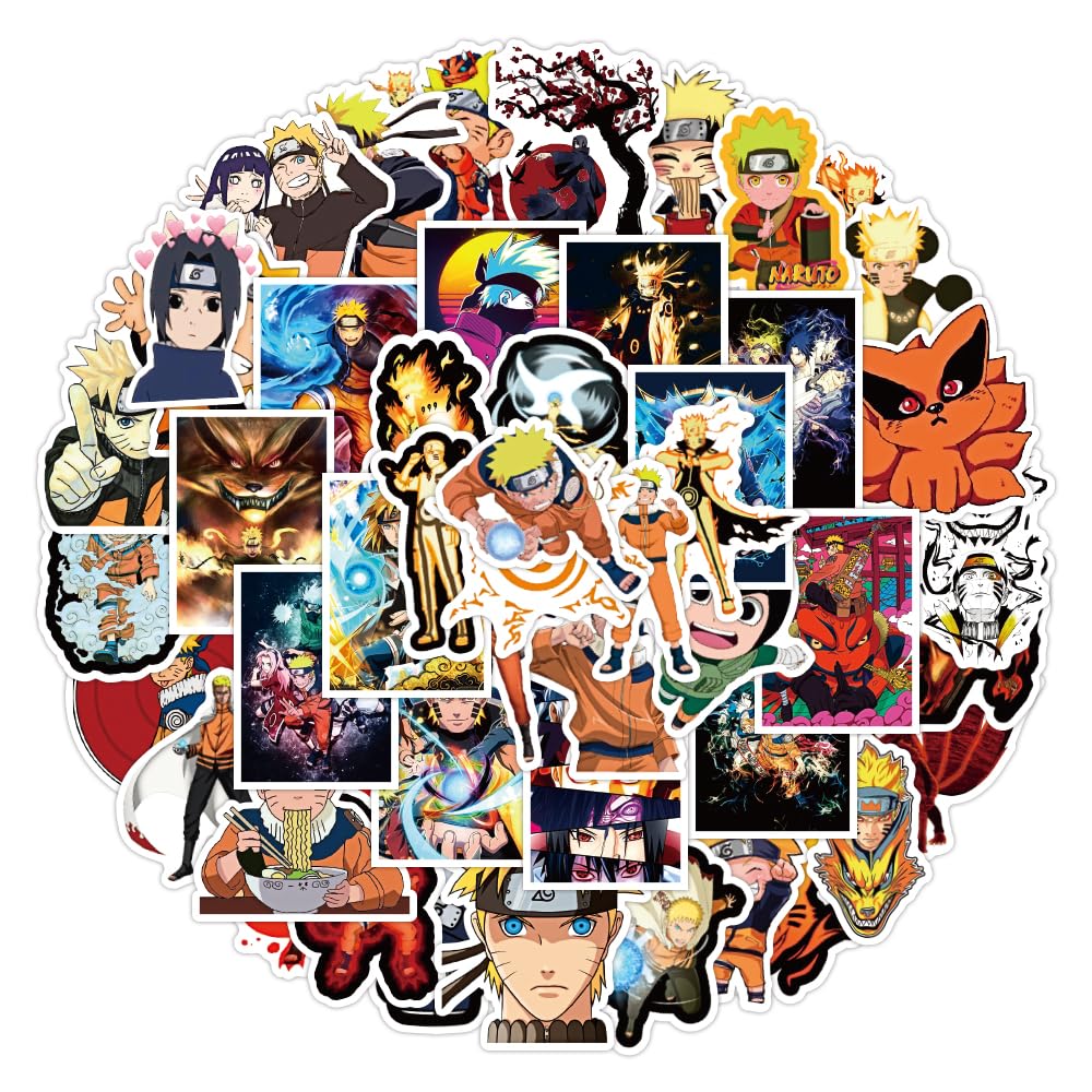 50 Pcs Anime Ninja Stickers for Laptop,Bumper,Skateboard,Water Bottles,Computer,Phone,Anime Sticker Pack for Kids/Teen — image 1
