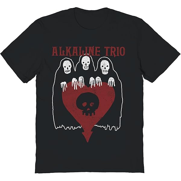Amazon.com: Alkaline Trio Band T Shirt BHE Heart Skull Adult Black