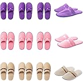 Hyuetrsa 12 Pcs Guest Slippers ,House Shoes for Guests Bulk Washable Non Slip Disposable Slippers Washable Closed Toe Soft Coral Fleece Hotel Slippers House, Indoor, Bathroom, Spas, Travel(US Women Size 11)