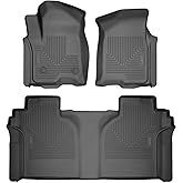 Husky Liners Weatherbeater Floor Mats | Fits 2015-2026 Ford F-150, 2022-2025 Lightning, SuperCrew (Crew Cab) w/Carpet & w/Out Fold Flat Storage | Front & 2nd Row, 3-pc Black - 94041