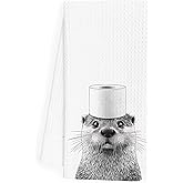 WFSM Otter Gifts Hand Towels for Bathroom, Sea Otters Gifts for Women, Otter Bathroom Decor, 16x24 Inch