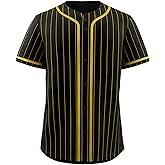 KXK Pinstripe Baseball Jersey for Men Women,Blank Button Down Baseball Shirt Team Sports Uniform
