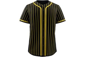 KXK Pinstripe Baseball Jersey for Men Women,Blank Button Down Baseball Shirt Team Sports Uniform