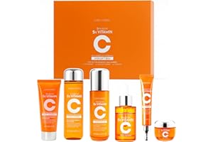 SKK Vitamin C Skin Care Set, 6 Piece Skin Care Set,Skin Care Gift Set for Women, Facial Care Set Includes Cleanser, Eye Cream