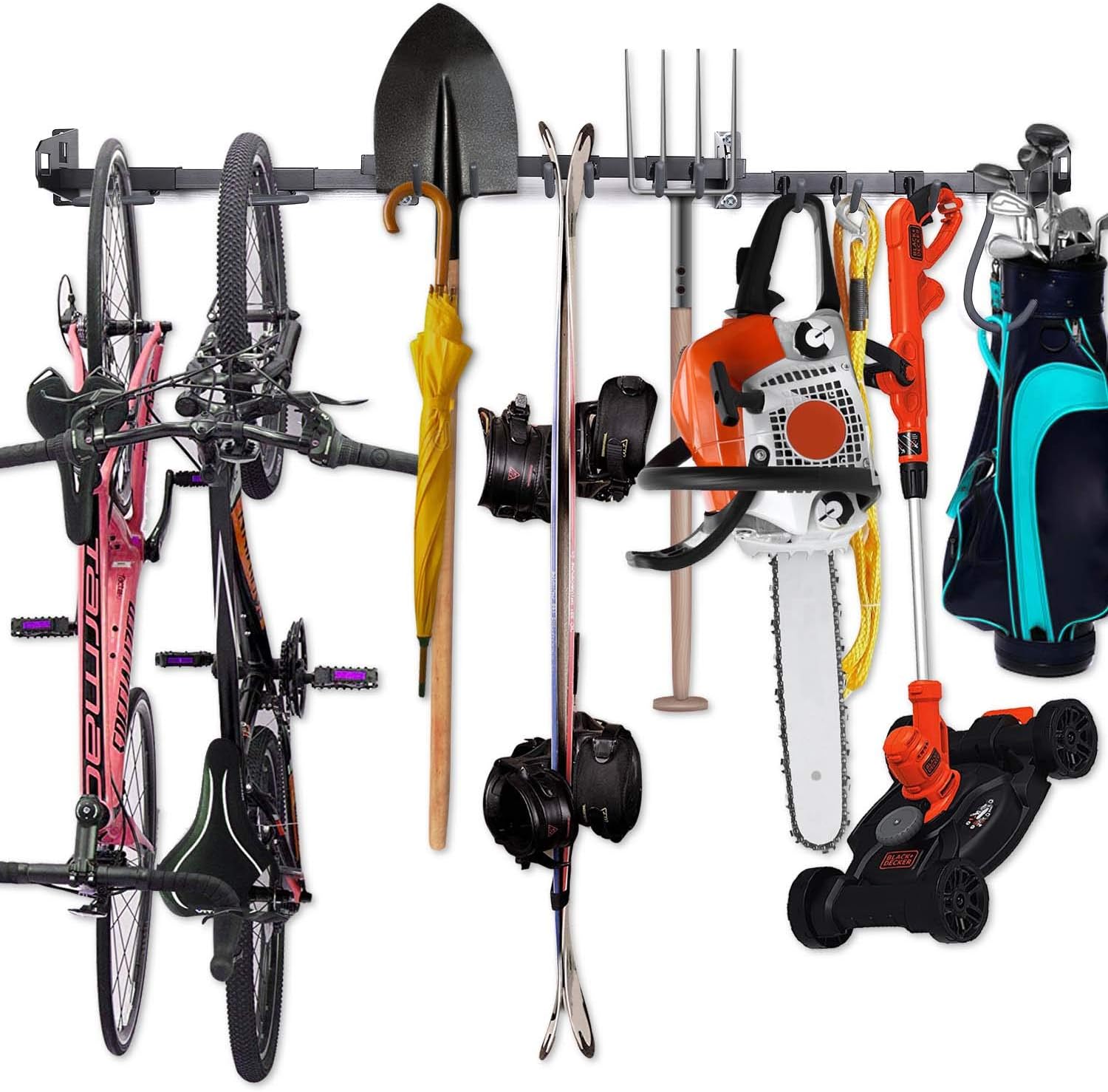 Tool Storage Rack - Adjustable Wall Mount Tools Storage System Heavy Duty Tools Hanger, Garage shed basement workshop Storage (55.5 inch) (55.5)