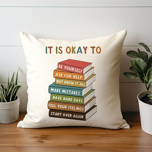 It's Okay to Be Yourself Throw Pillow Covers, Square Throw Pillow