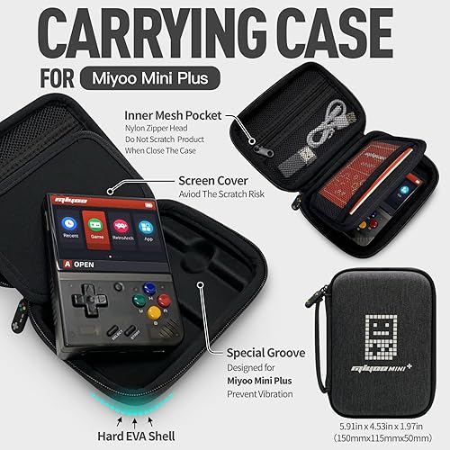 Miyoo Mini Plus Handheld Game Console, with Dedicated Storage Case, 3.5  Inch IPS 640x480 Screen, 64G TF Card with 10,000+ Games, 3000mAh 7+Hours  Battery, Support Wireless Network (Purple 64G+Case) in Kenya