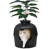 Secret Litter Box by Bundle & Bliss - Hidden Litter Box Enclosure, Patented Design with Odor Control, Includes Faux Plant, Ca