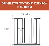 hauck Open N Stop 2 Dark Grey Pressure Fit Baby Gate 75-80 cm view 2