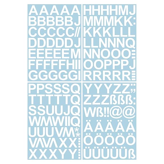 Leicht anzubringende Buchstaben Aufkleber 4cm weiß glänzend - 150 HOCHWERTIGE KLEBEBUCHSTABEN - Buchstaben zum aufkleben abc 