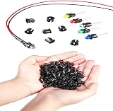 RUNCCI-YUN 50x 5mm Prewired LED 12V 20cm Ultra Bright + Holders Model Railway view 5