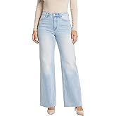 BlueMoment High Waisted Wide Leg Jeans for Women Stretchy Baggy Jeans Trendy BBL Jean Raw Hem Loose Denim Pants with Pocket