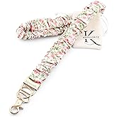 MyfavoriteK Stylish Scrunchie Lanyard for ID Badges Cute Neck Stretchy Lanyard for Keys Retractable Keychain Holder