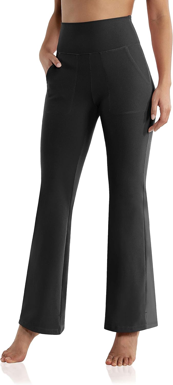 ODODOS High Waisted Bootcut Pockets Yoga Pants Workout Pants for Women