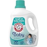 ARM &amp; HAMMER Baby Hypoallergenic Laundry Detergent Liquid, 100.5 Fl Oz | Tough on Baby Stains, No Preservatives, Dyes and Phosphates, Cuddly Clean Scent
